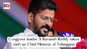 Congress leader A Revanth Reddy takes oath as Chief Minister of Telangana 